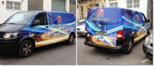 Vinilos de publicidad para la furgoneta VIP de Huawei